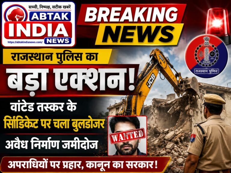 राजस्थान पुलिस का बड़ा एक्शन ,वांटेड तस्कर शाहरुख के सिंडिकेट पर चला पीला पंजा, अवैध निर्माण जमींदोज