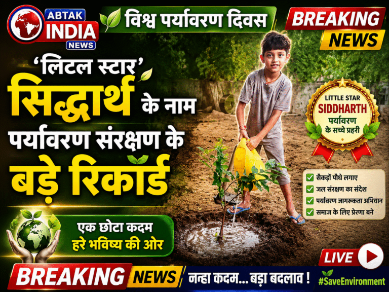 विश्व पर्यावरण दिवस :”लिटिल स्टार” सिद्धार्थ के  पर्यावरण संरक्षण के इतिहास में छोटी उम्र में बड़े रिकॉर्ड